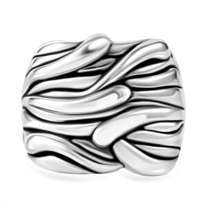 Waveform Statement Ring in Sterling Silver (Size 9.0) 5.30 Grams