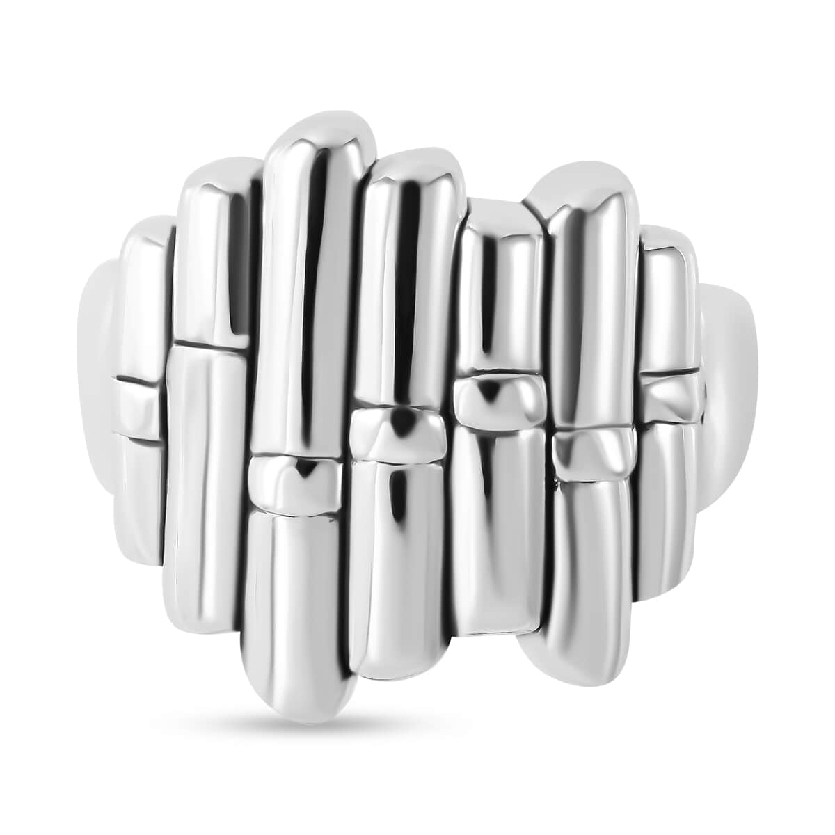 Sterling Silver Modern Pillar Ring (Size 7.0) 5.70 Grams image number 0