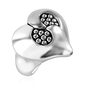 Heart Ring in Sterling Silver (Size 9.0) 6.75 Grams