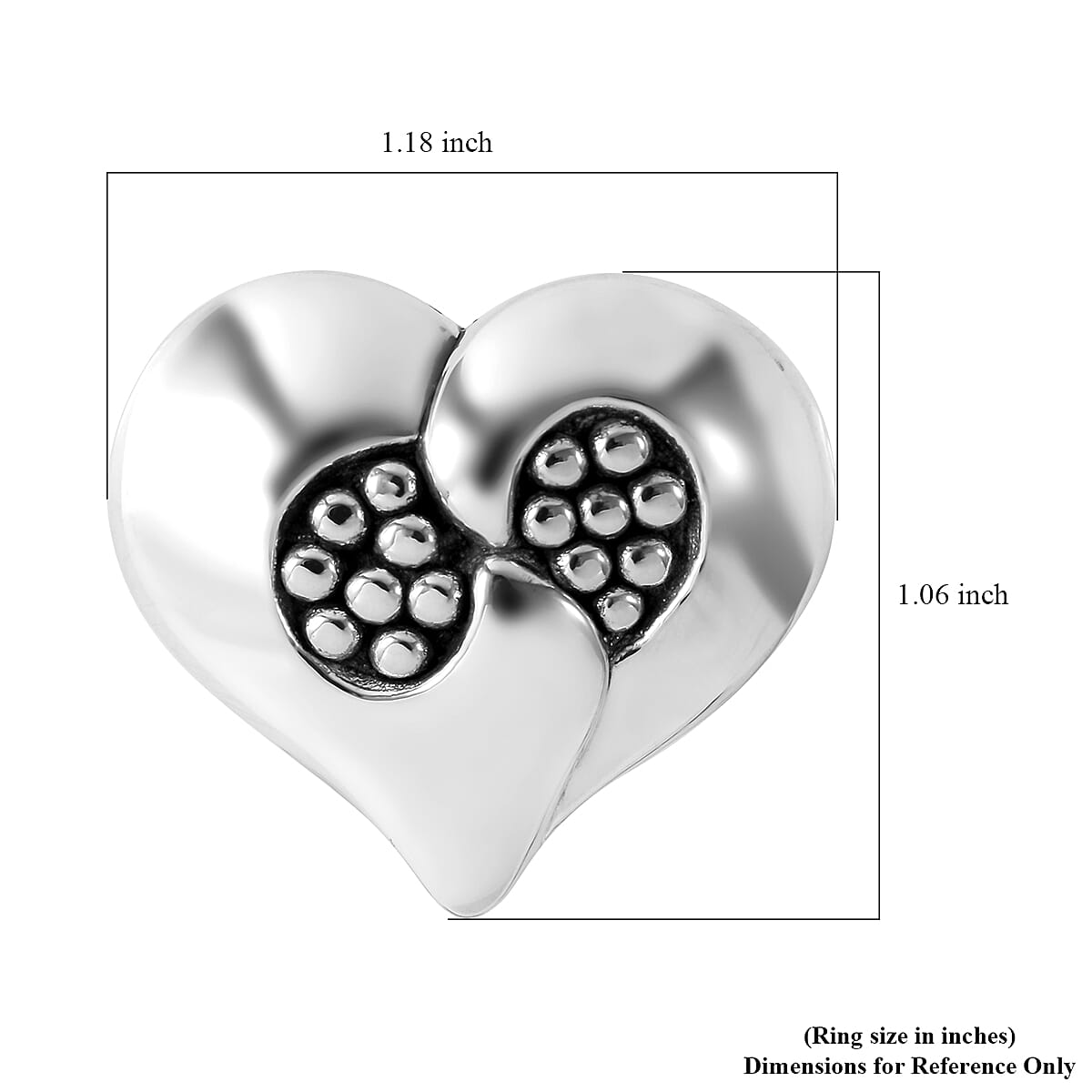 Heart Ring in Sterling Silver (Size 9.0) 6.75 Grams image number 4