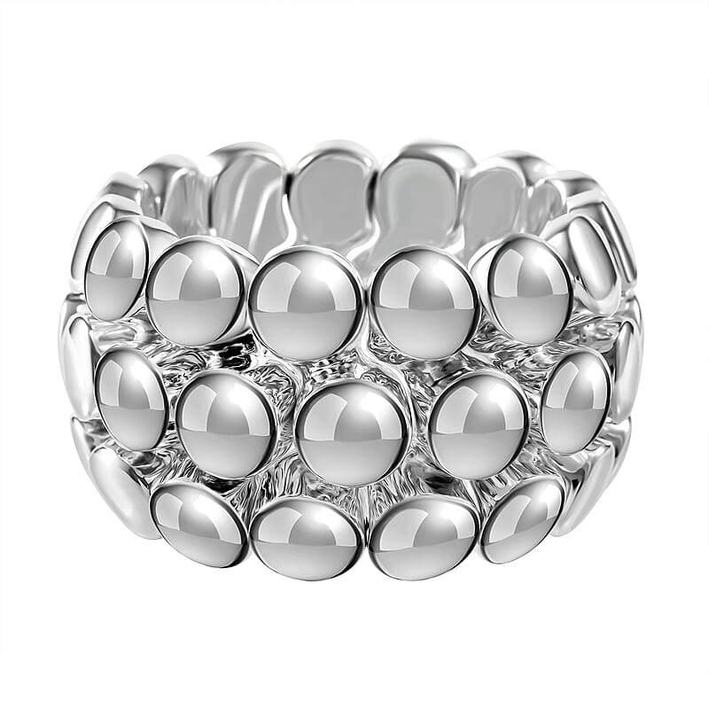 Bubbles Stretch Bracelet in Sterling Silver 64 Grams