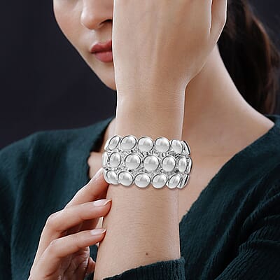 Bubbles Stretch Bracelet in Sterling Silver 64 Grams