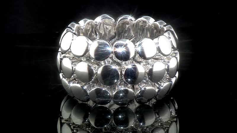 Bubbles Stretch Bracelet in Sterling Silver 64 Grams
