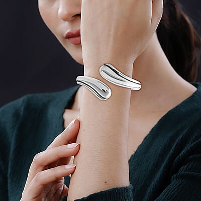 Openable Bangle Bracelet in Sterling Silver (7.25 In) 20.65 Grams