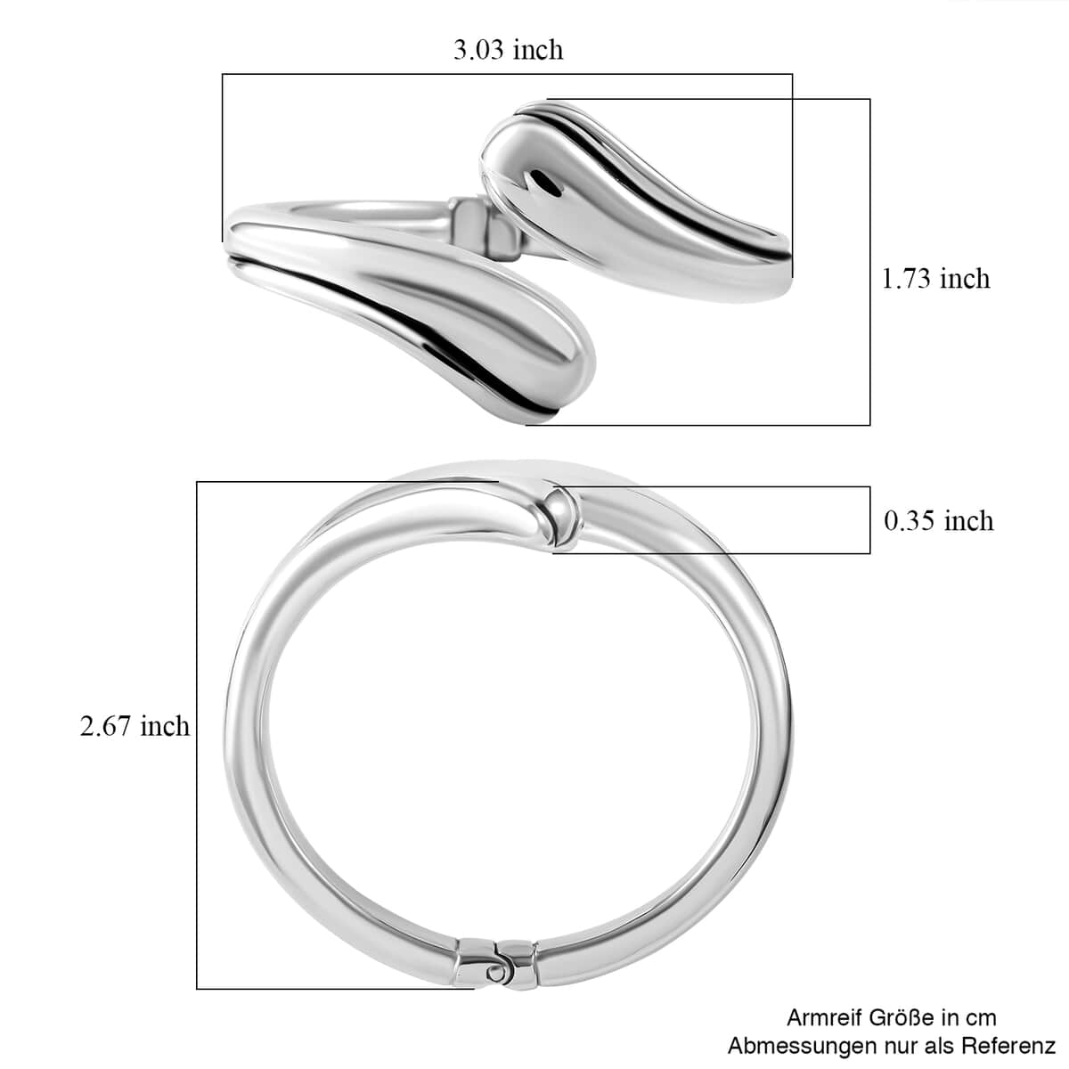 Sterling Silver Openable Bangle Bracelet (7.25 In) 20.65 Grams image number 4