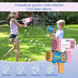 Set of 2 BO 40holes Bubble Baster Bubble Gun with Light (4xAA Battery Not Included)