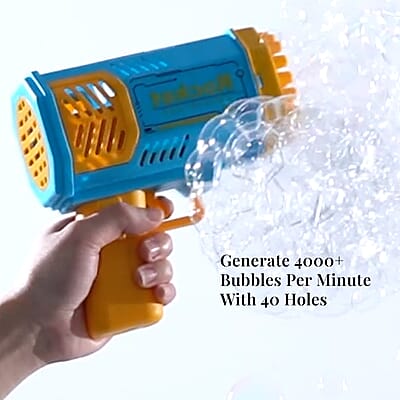 Set of 2 BO 40holes Bubble Baster Bubble Gun with Light (4xAA Battery Not Included)
