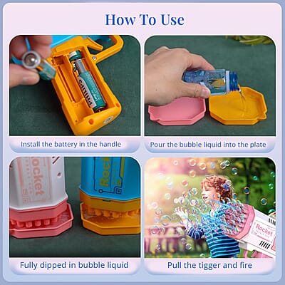 Set of 2 BO 40holes Bubble Baster Bubble Gun with Light (4xAA Battery Not Included)