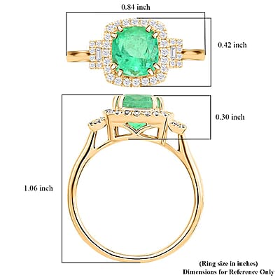 Certified & Appraised Luxoro AAA Boyaca Colombian Emerald and I2 Diamond 2.00 ctw Ring in 14K Yellow Gold (Size 10.0)