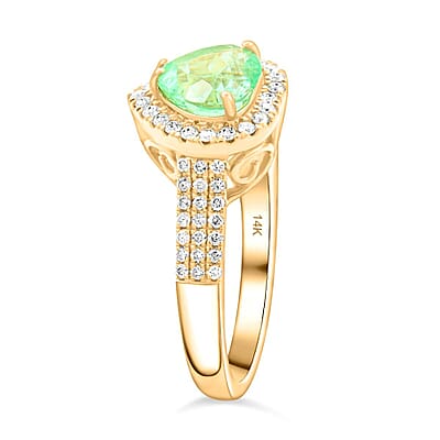 Certified & Appraised Luxoro AAA Boyaca Colombian Emerald and I2 Diamond 2.00 ctw Ring in 14K Yellow Gold (Size 10.0) 4.50 Grams