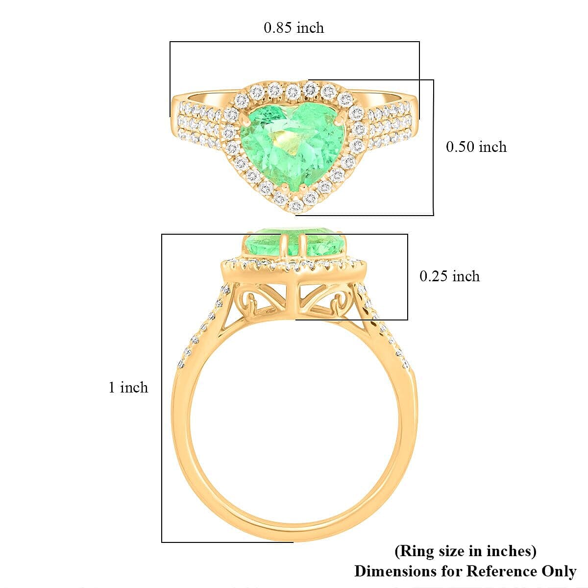 Certified & Appraised Luxoro AAA Boyaca Colombian Emerald and I2 Diamond 2.00 ctw Ring in 14K Yellow Gold (Size 10.0) 4.50 Grams