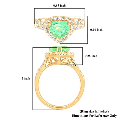 Certified & Appraised Luxoro AAA Boyaca Colombian Emerald and I2 Diamond 2.00 ctw Ring in 14K Yellow Gold (Size 10.0) 4.50 Grams