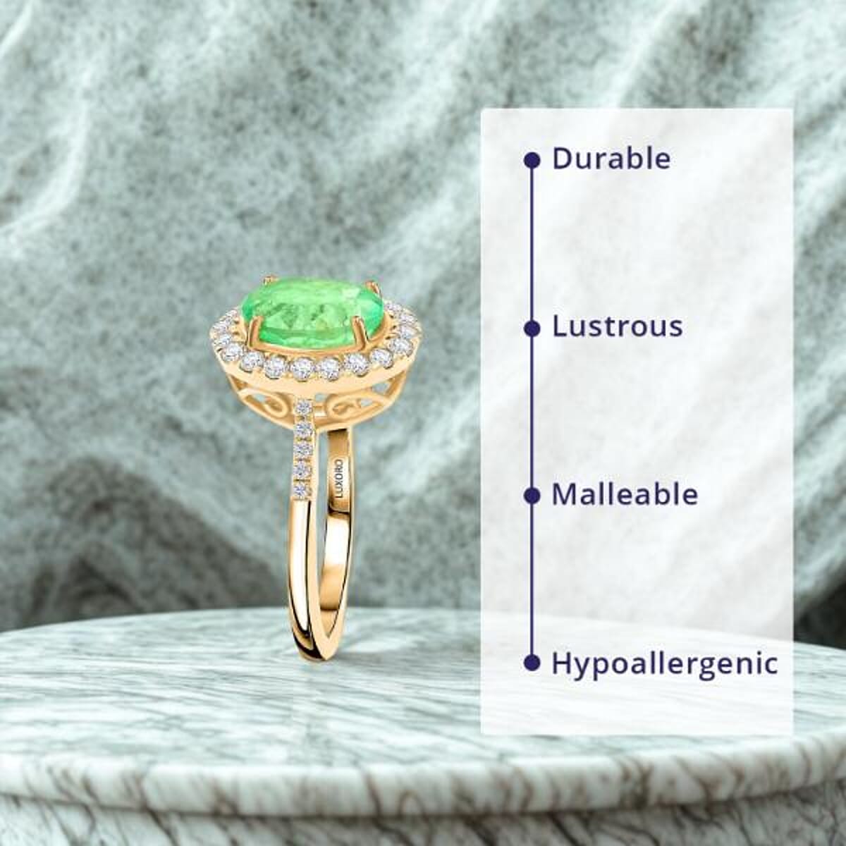 Certified & Appraised Luxoro AAA Boyaca Colombian Emerald and I2 Diamond 2.65 ctw Ring in 14K Yellow Gold (Size 10.0)  image number 2