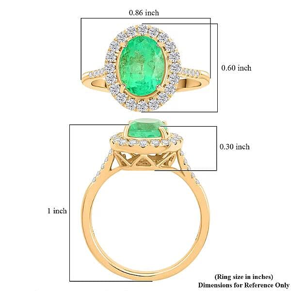 Certified & Appraised Luxoro AAA Boyaca Colombian Emerald and I2 Diamond 2.65 ctw Ring in 14K Yellow Gold (Size 10.0) 