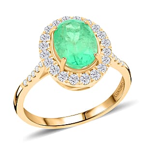 Certified & Appraised Luxoro AAA Boyaca Colombian Emerald and I2 Diamond 2.65 ctw Ring in 14K Yellow Gold (Size 6.0) 