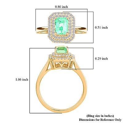 Certified & Appraised Luxoro AAA Boyaca Colombian Emerald and I2 Diamond 1.65 ctw Ring in 14K Yellow Gold (Size 10.0) 4.27 Grams
