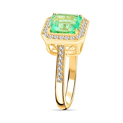 Certified & Appraised Luxoro AAA Boyaca Colombian Emerald and I2 Diamond 2.15 ctw Ring in 14K Yellow Gold (Size 10.0)