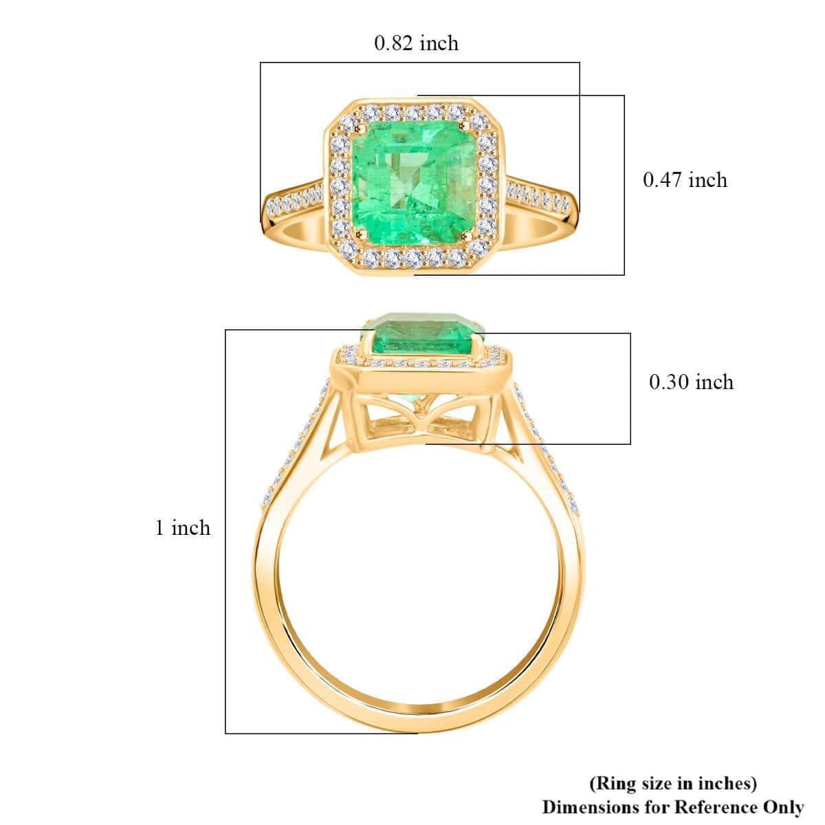 Certified & Appraised Luxoro AAA Boyaca Colombian Emerald and I2 Diamond 2.15 ctw Ring in 14K Yellow Gold (Size 10.0) image number 4