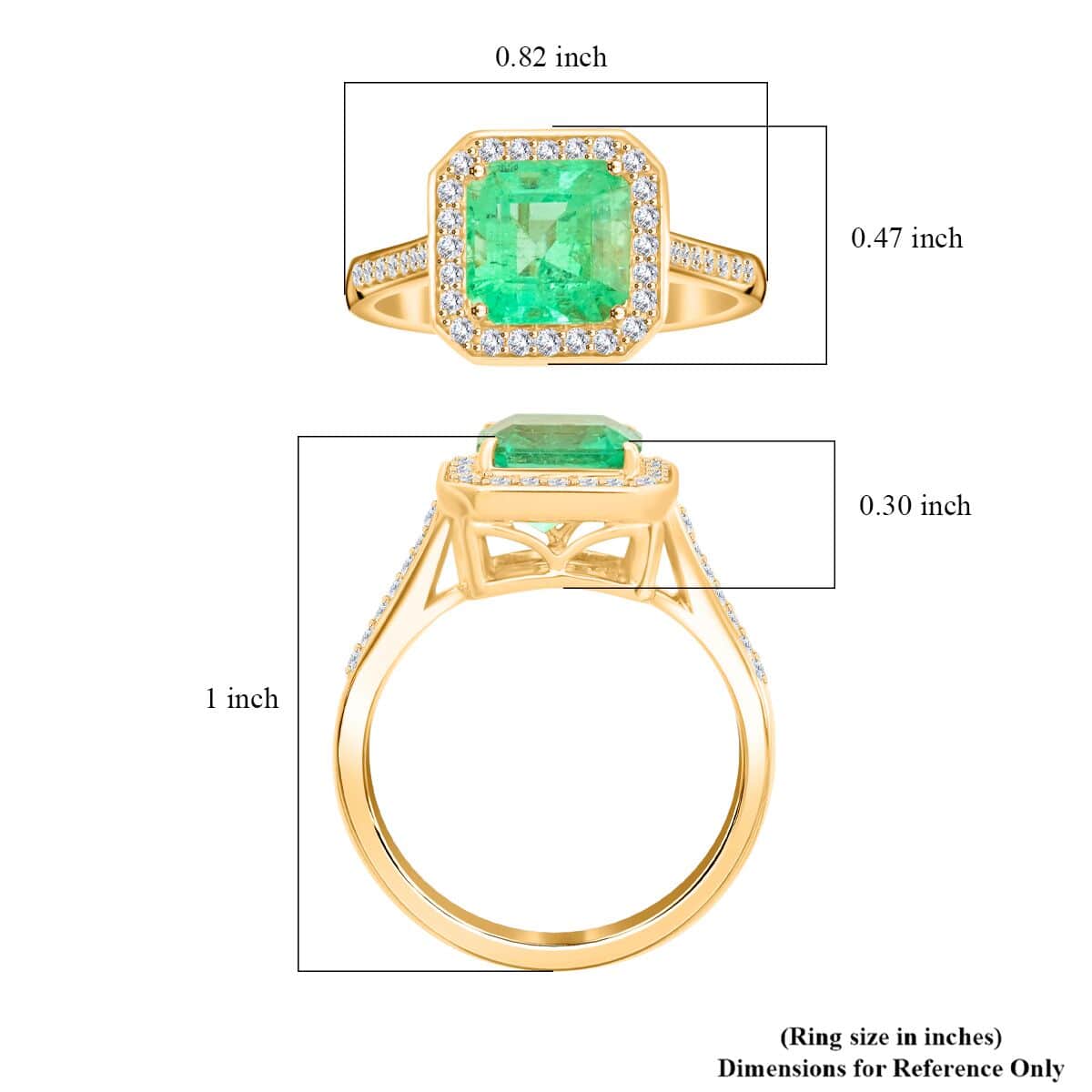 Certified & Appraised Luxoro AAA Boyaca Colombian Emerald and I2 Diamond 2.15 ctw Ring in 14K Yellow Gold (Size 8.0) image number 4