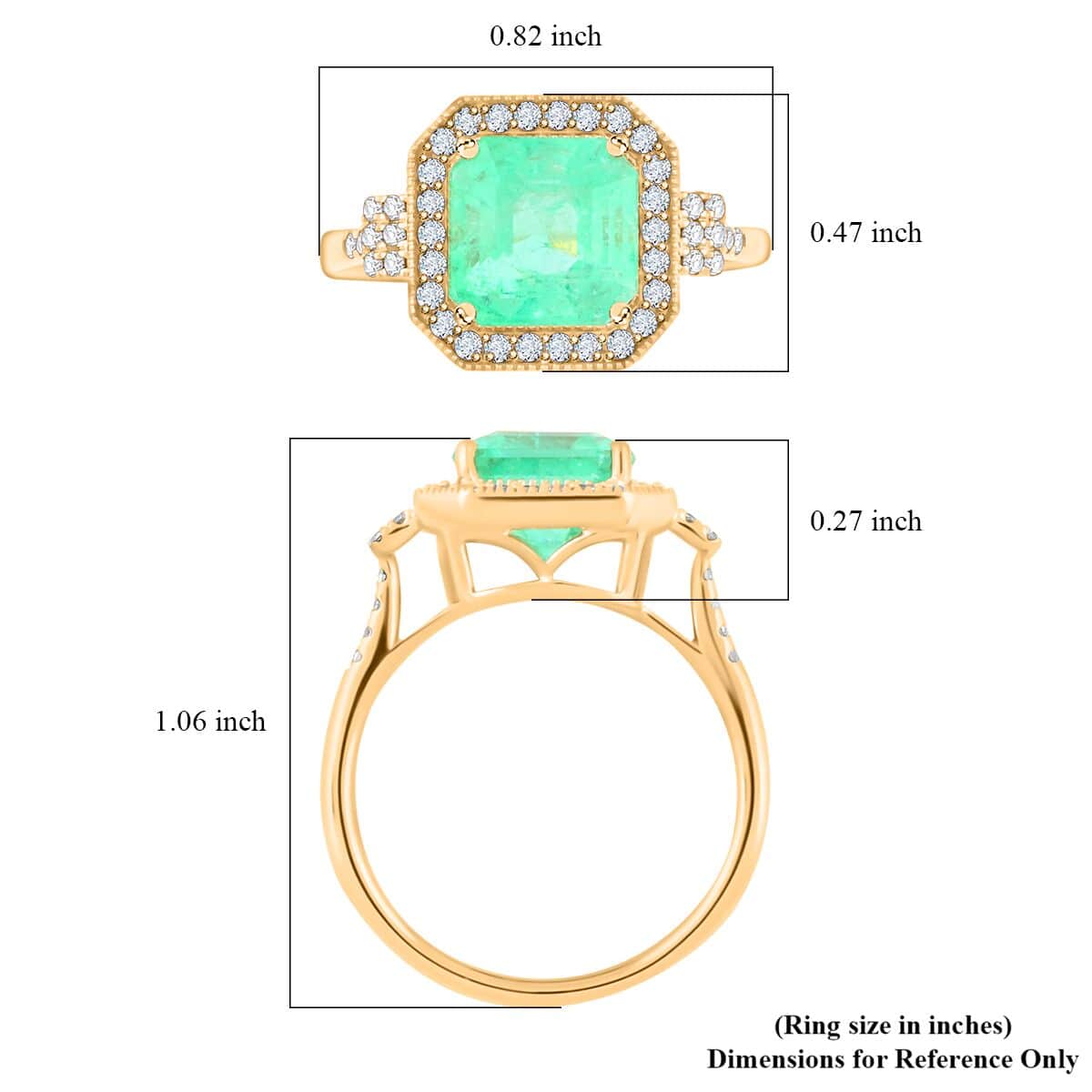 Certified & Appraised Luxoro 14K Yellow Gold AAA Boyaca Colombian Emerald, Diamond (I2) (0.36 cts) Ring (Size 10.0) 3.00 ctw image number 5