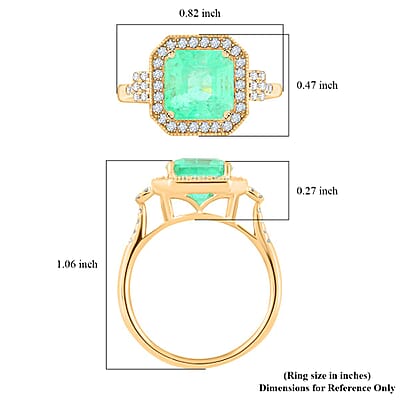 Certified & Appraised Luxoro AAA Boyaca Colombian Emerald and I2 Diamond 3.00 ctw Ring in 14K Yellow Gold (Size 10.0)