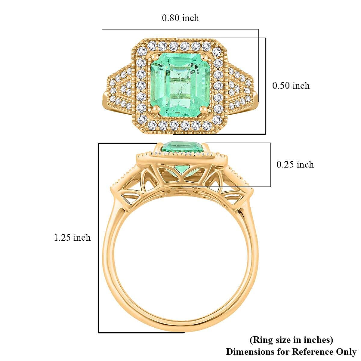 Certified & Appraised Luxoro AAA Boyaca Colombian Emerald and I2 Diamond 2.10 ctw Ring in 14K Yellow Gold (Size 10.0) 5.64 Grams