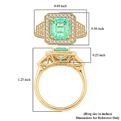 Certified & Appraised Luxoro AAA Boyaca Colombian Emerald and I2 Diamond 2.10 ctw Ring in 14K Yellow Gold (Size 10.0) 5.64 Grams