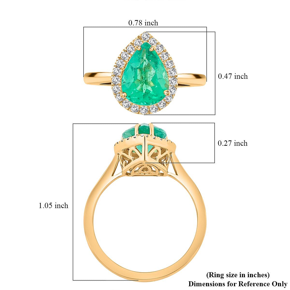 Certified & Appraised Luxoro AAA Boyaca Colombian Emerald and I2 Diamond 2.35 ctw Ring in 14K Yellow Gold (Size 10.0)