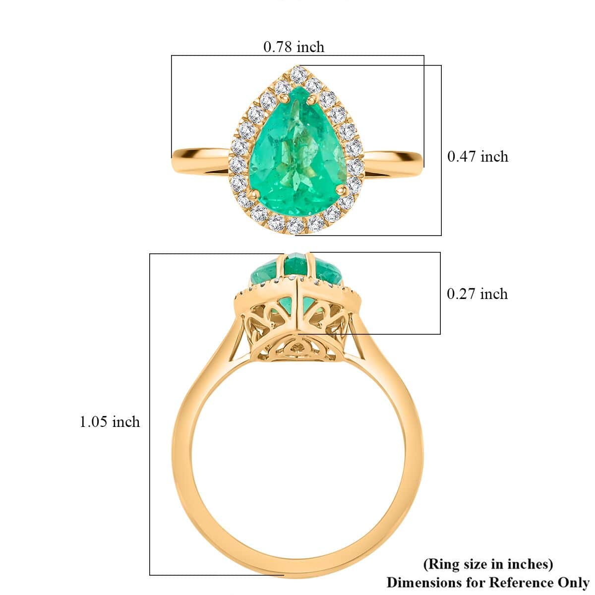 Certified & Appraised Luxoro AAA Boyaca Colombian Emerald and I2 Diamond 2.35 ctw Ring in 14K Yellow Gold (Size 7.0) image number 5