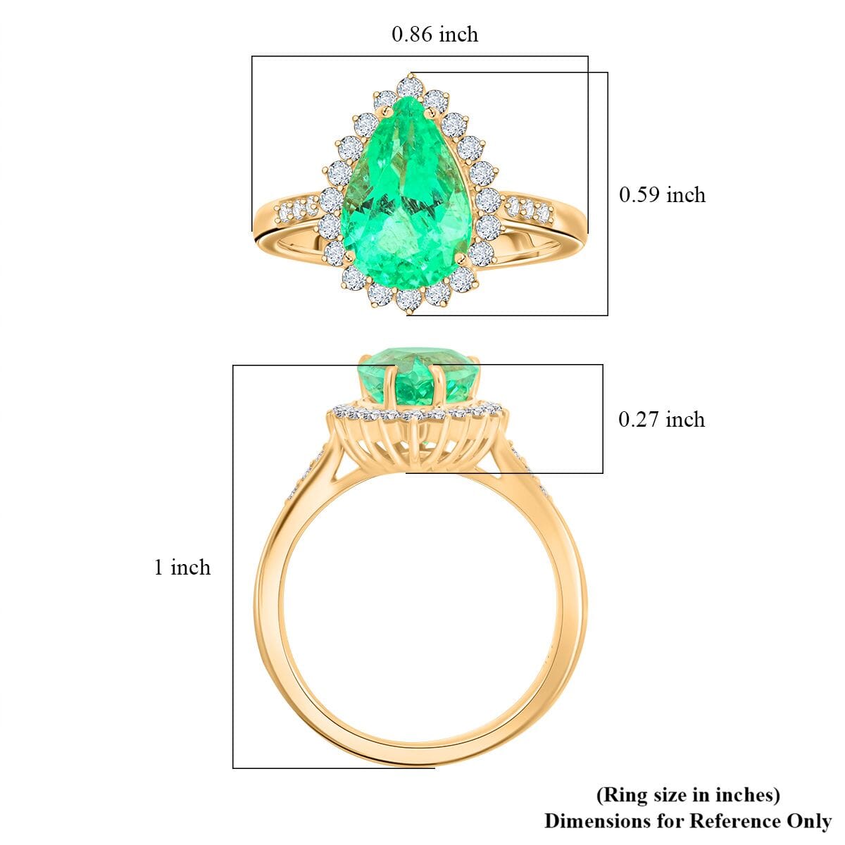 Certified & Appraised Luxoro AAA Boyaca Colombian Emerald and I2 Diamond 3.10 ctw Ring in 14K Yellow Gold (Size 8.0) 4.25 Grams image number 4