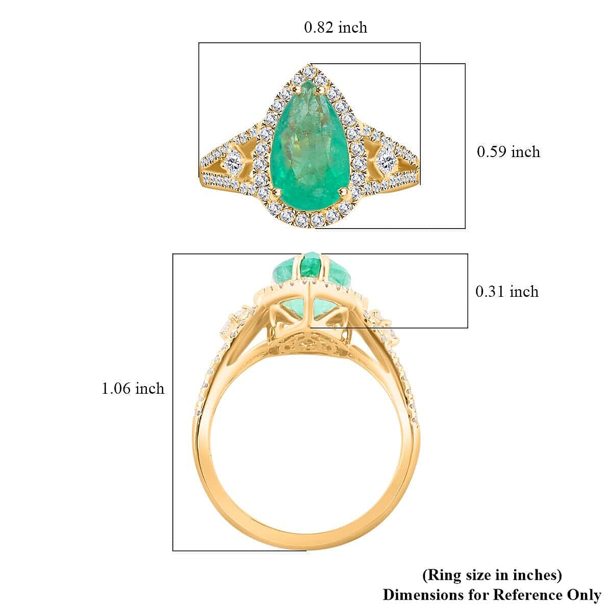 Certified & Appraised Luxoro AAA Boyaca Colombian Emerald and I2 Diamond 3.60 ctw Ring in 14K Yellow Gold (Size 10.0) 4.68 Grams