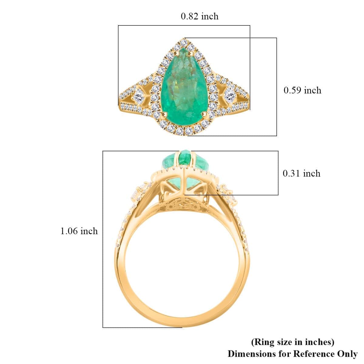 Certified & Appraised Luxoro 14K Yellow Gold AAA Boyaca Colombian Emerald, Diamond (I2) (0.74 cts) Ring (Size 10.0) (4.68 g) 3.60 ctw image number 5