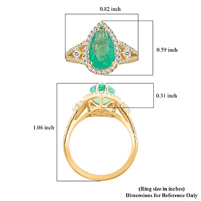 Certified & Appraised Luxoro AAA Boyaca Colombian Emerald and I2 Diamond 3.60 ctw Ring in 14K Yellow Gold (Size 10.0) 4.68 Grams