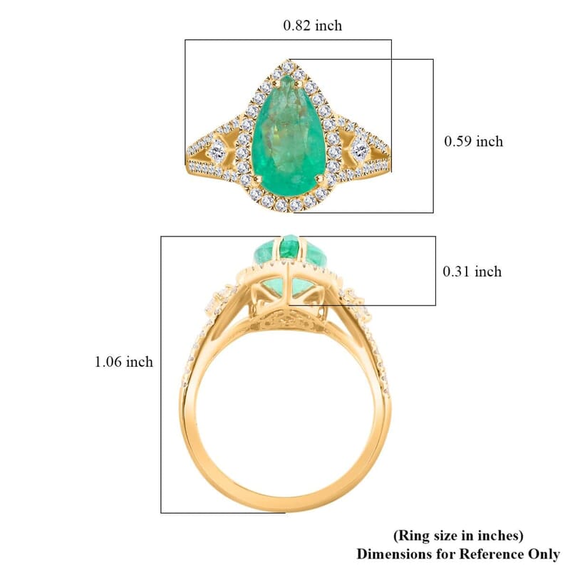 Certified & Appraised Luxoro AAA Boyaca Colombian Emerald and I2 Diamond 3.60 ctw Ring in 14K Yellow Gold (Size 10.0) 4.68 Grams