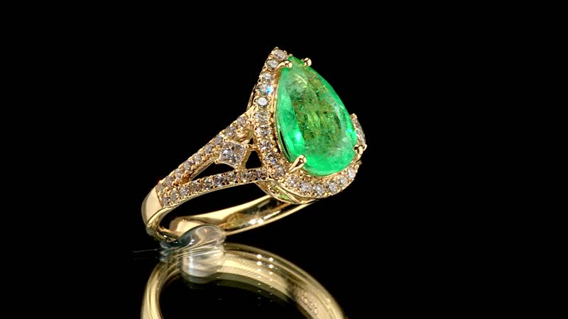 Certified & Appraised Luxoro 14K Yellow Gold AAA Boyaca Colombian Emerald, Diamond (I2) (0.74 cts) Ring (Size 10.0) (4.68 g) 3.60 ctw