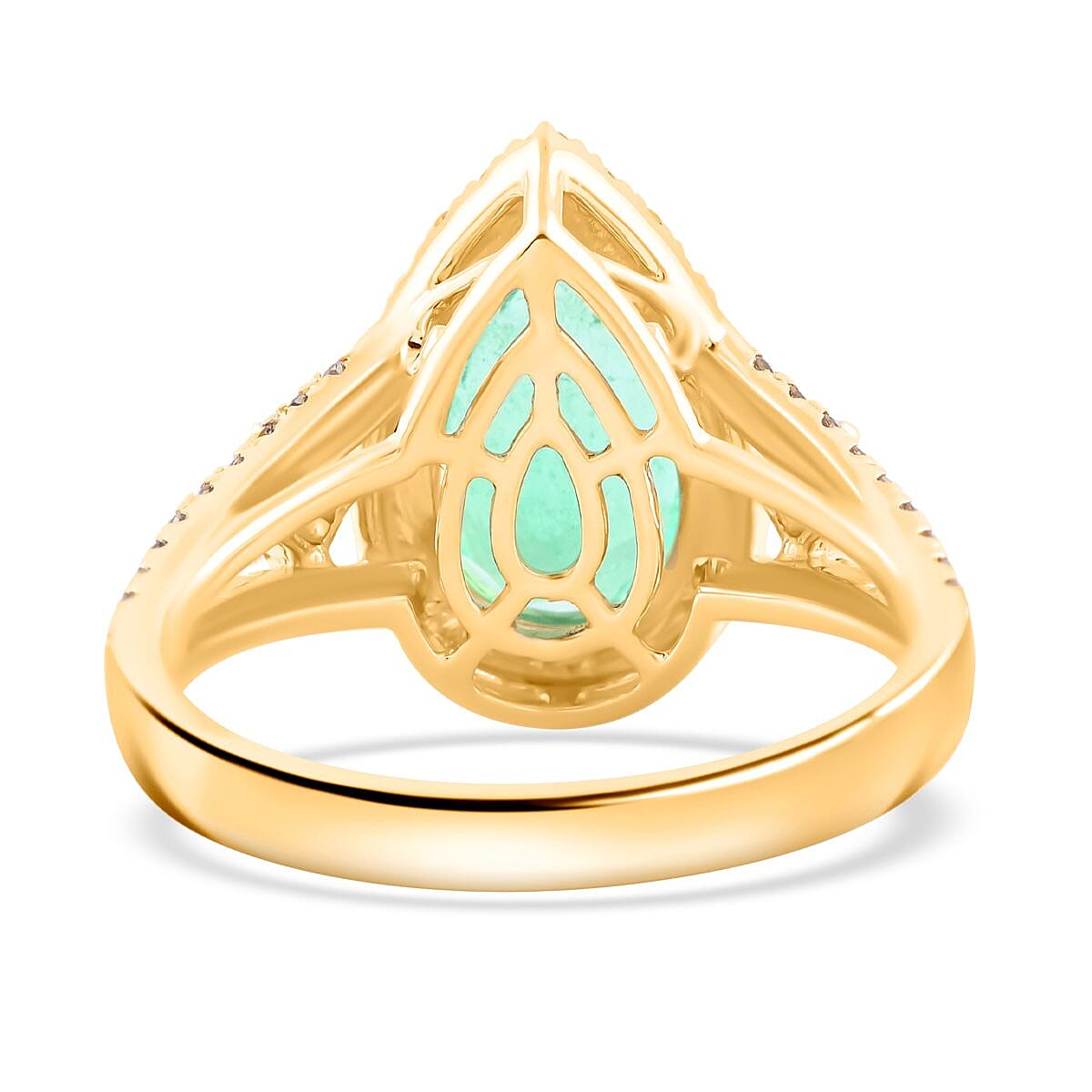 Certified & Appraised Luxoro AAA Boyaca Colombian Emerald and I2 Diamond 3.60 ctw Ring in 14K Yellow Gold (Size 8.0) 4.68 Grams image number 4