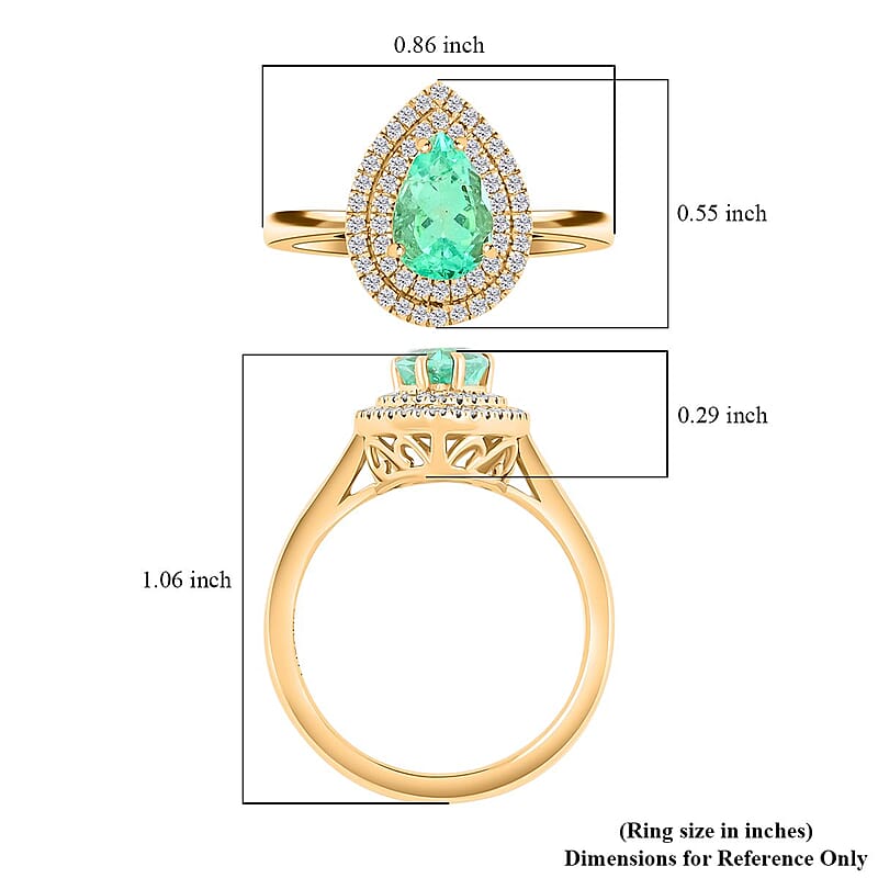 Certified and Appraised Luxoro AAA Boyaca Colombian Emerald, Diamond Ring in 14K Yellow Gold 1.50 ctw (Size 10.0)