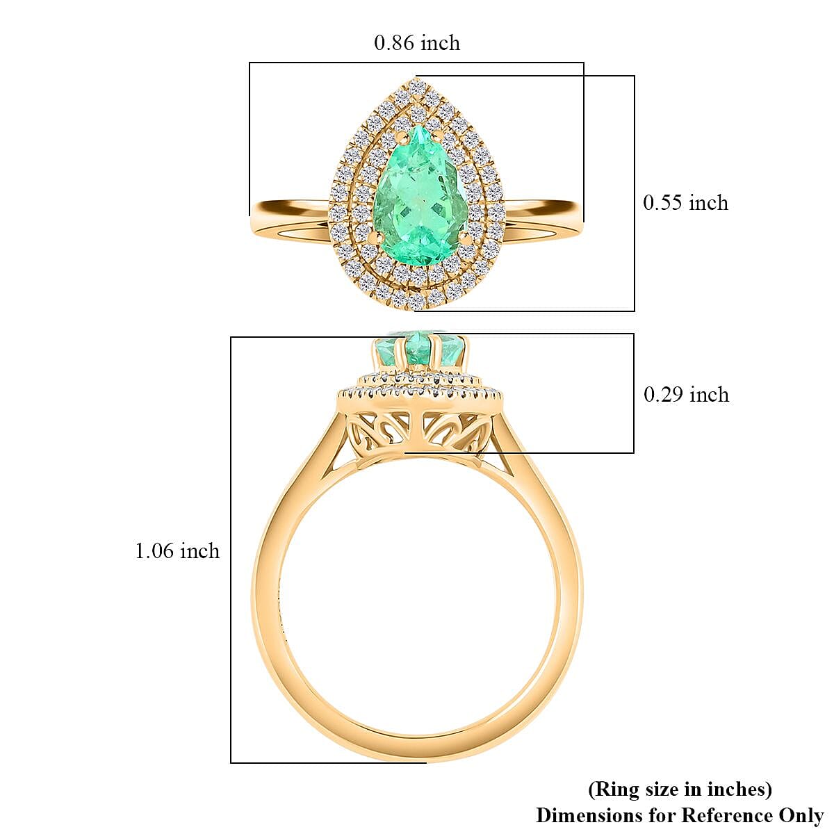 Certified & Appraised Luxoro AAA Boyaca Colombian Emerald and I2 Diamond 1.50 ctw Ring in 14K Yellow Gold (Size 7.0) 4.25 Grams image number 5