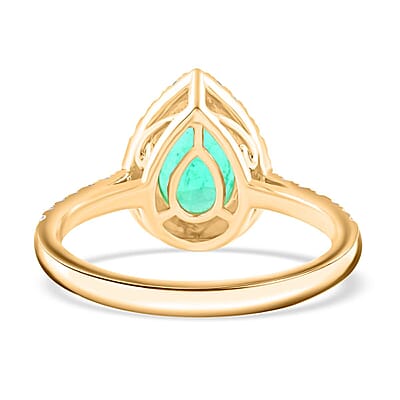 Certified & Appraised Luxoro AAA Boyaca Colombian Emerald and I2 Diamond 1.50 ctw Ring in 14K Yellow Gold