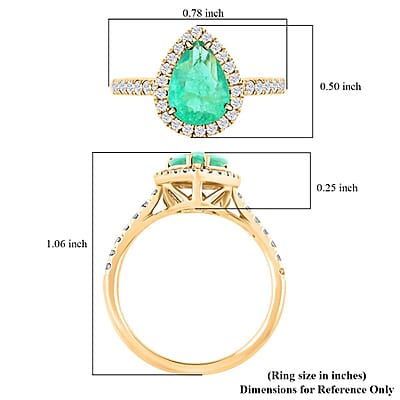 Certified & Appraised Luxoro AAA Boyaca Colombian Emerald and I2 Diamond 1.50 ctw Ring in 14K Yellow Gold