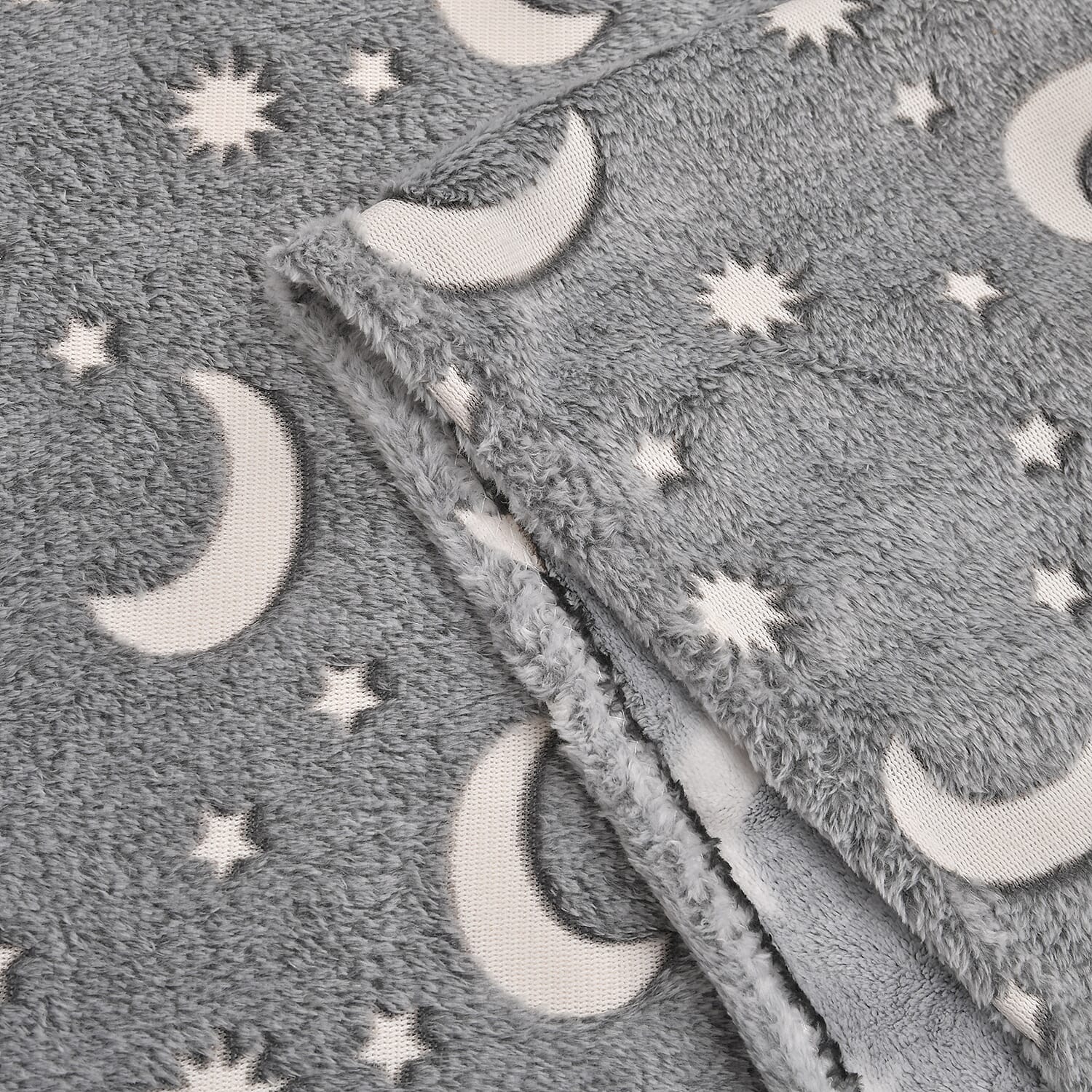 Livmore Gray Moon & Star Glow in the Dark Blanket