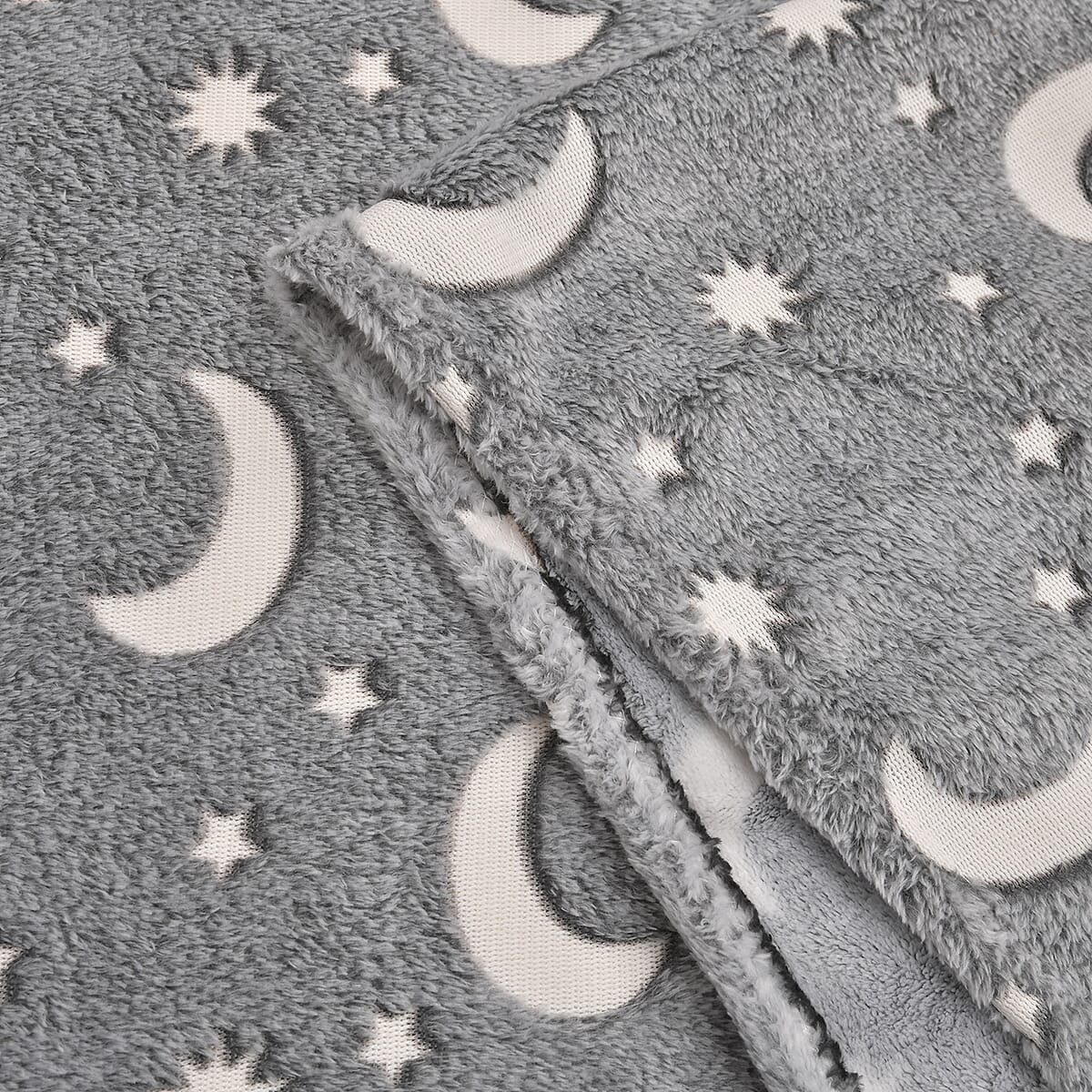Livmore Gray Moon & Star Glow in the Dark Blanket image number 4