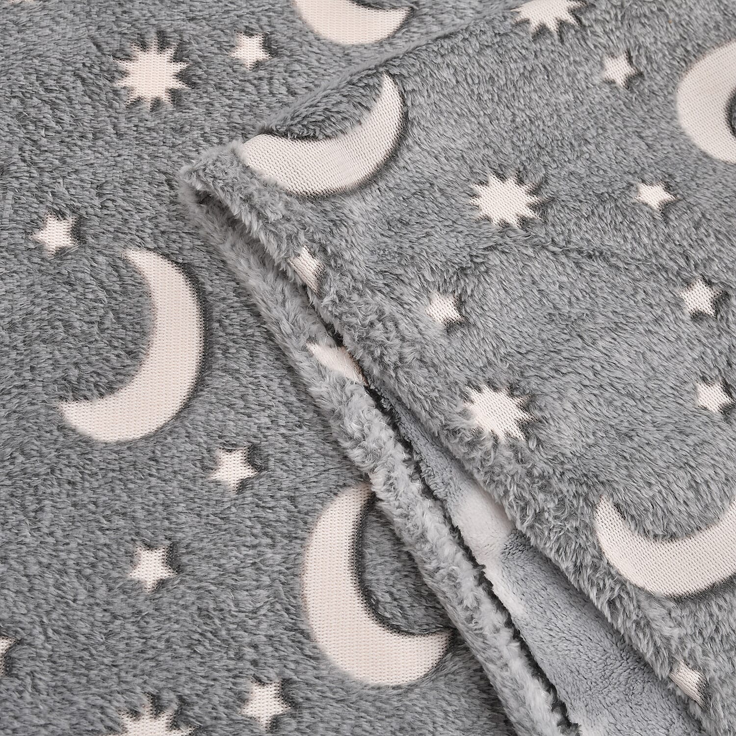 Livmore Gray Moon & Star Glow in the Dark Blanket