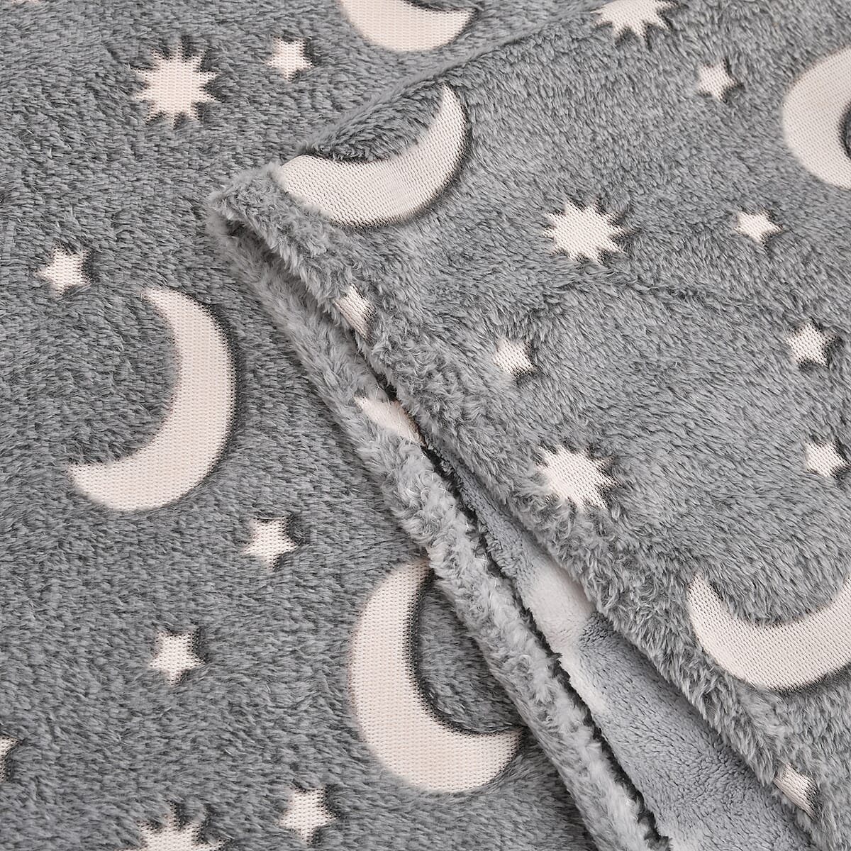Livmore Gray Moon & Star Glow in the Dark Blanket image number 6