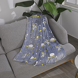 Livmore Blue Outer Space Glow in the Dark Blanket 