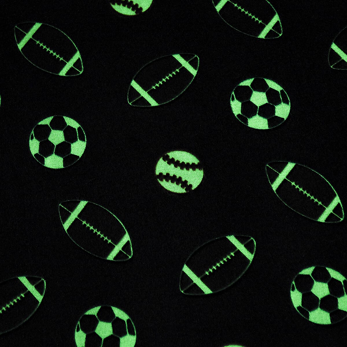 Doorbuster Dark Blue Rugby Glow in the Dark Blanket image number 3