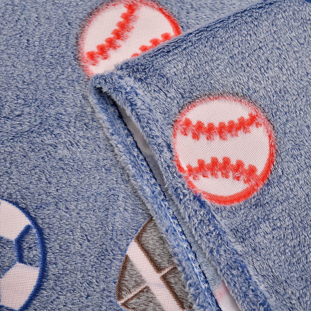 Livmore Dark Blue Rugby Glow in the Dark Blanket image number 6