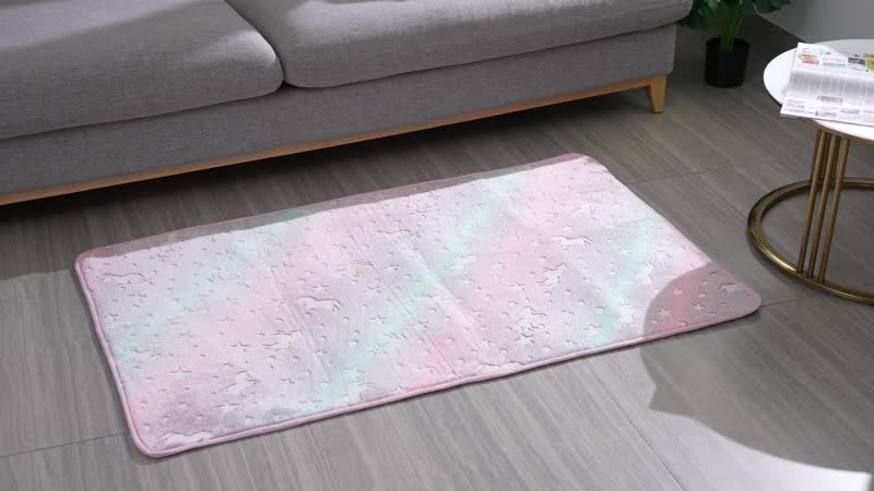 Multi Color Horse Pattern Glow-in-The-Dark Carpet (31"x47")
