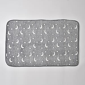 Livmore Gray Moon Pattern Glow-in-The-Dark Carpet