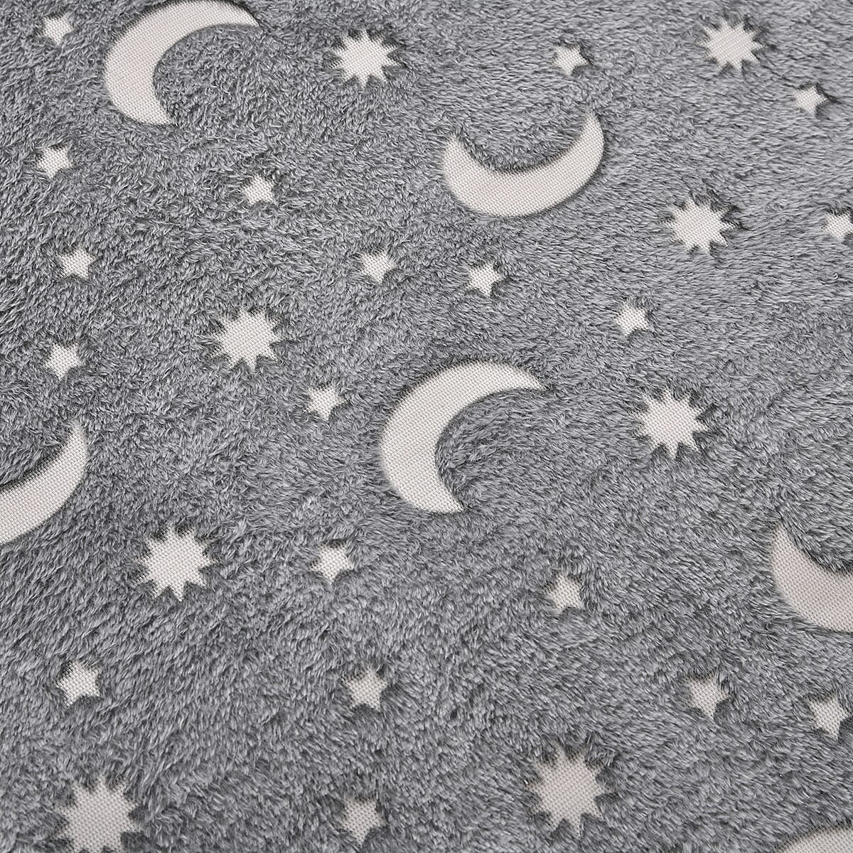 Livmore Gray Moon Pattern Glow-in-The-Dark Carpet image number 1